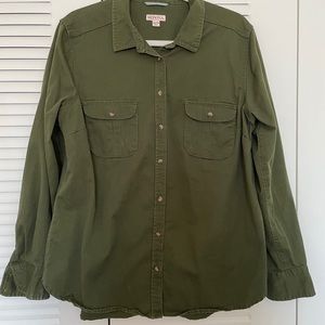 Merona women’s long sleeve army green shirt